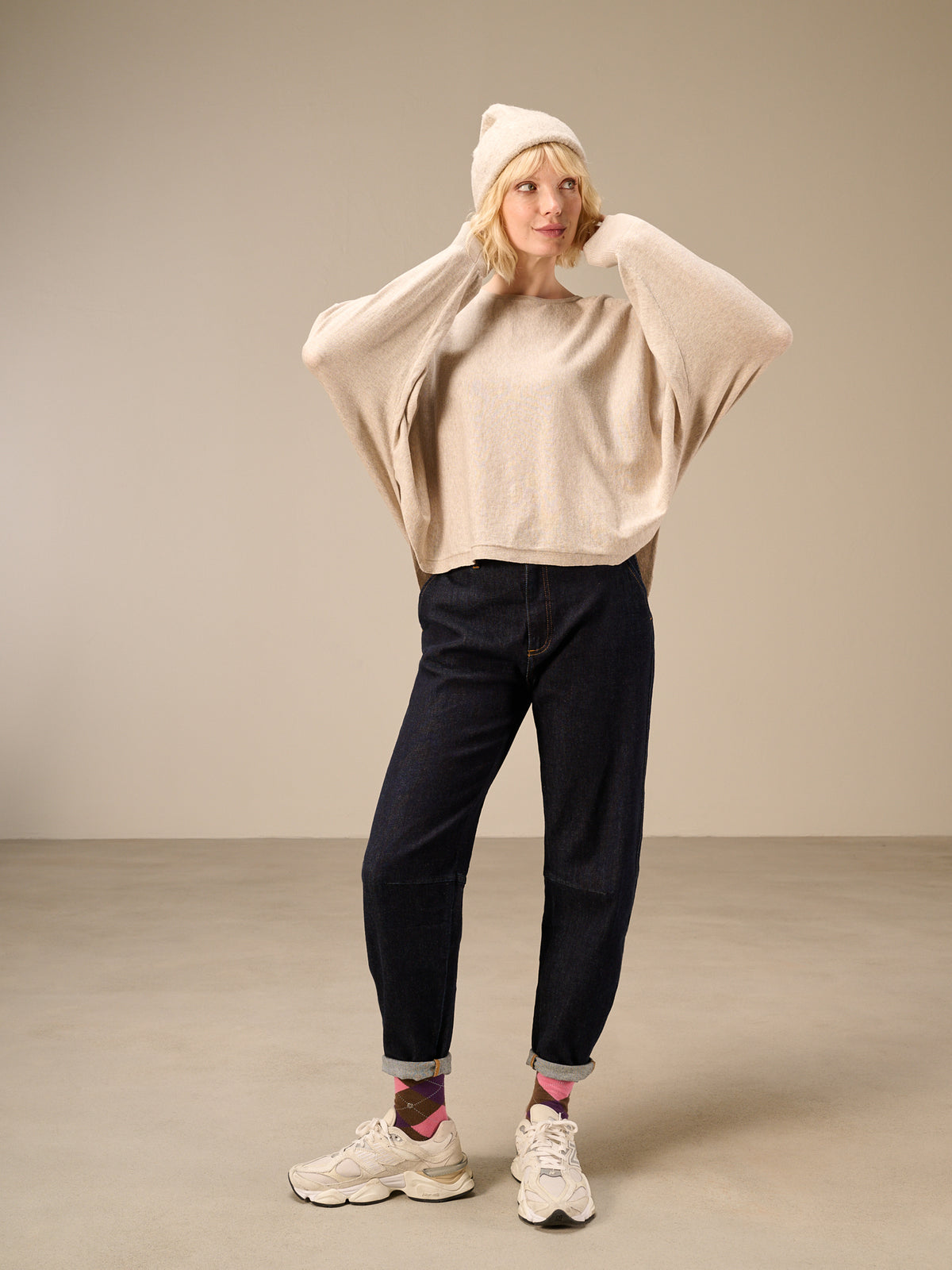 Knitted sweater with pattern