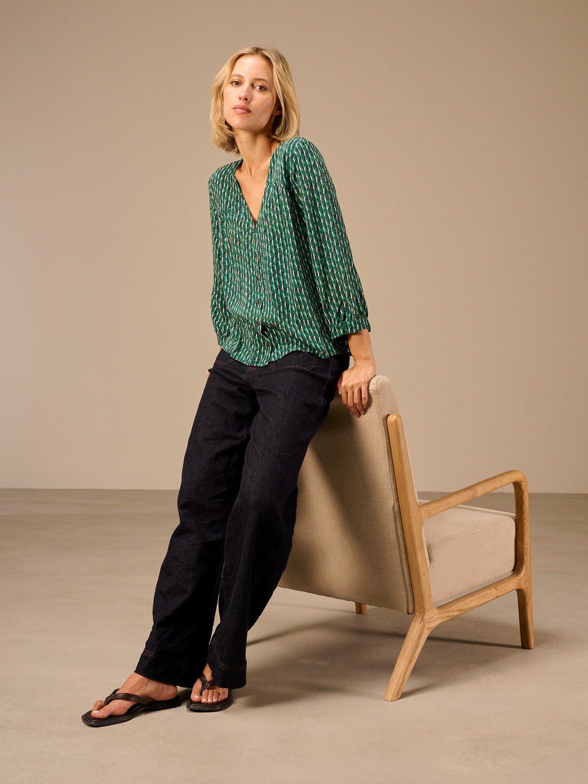 V-neck blouse