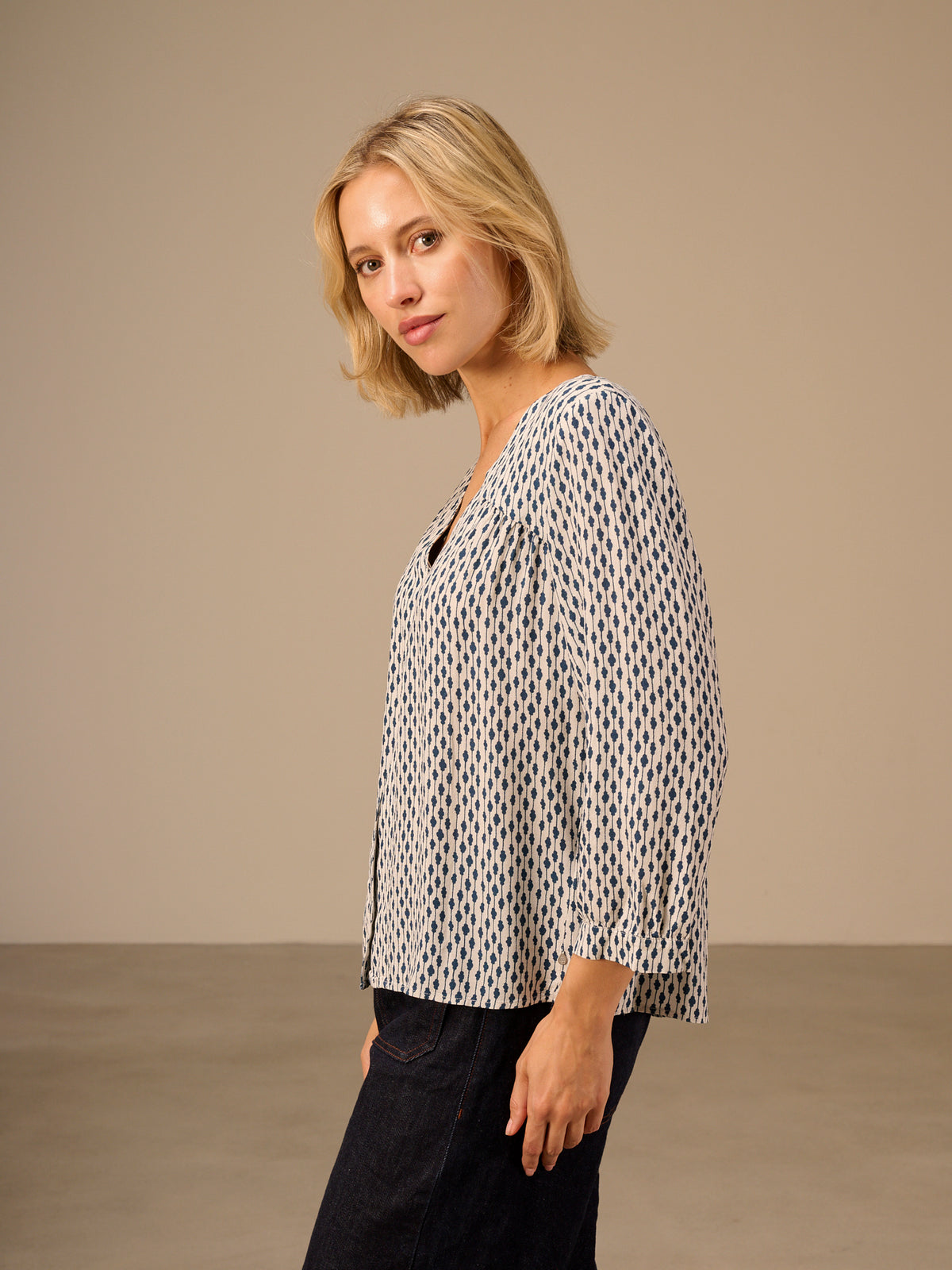 V-neck blouse