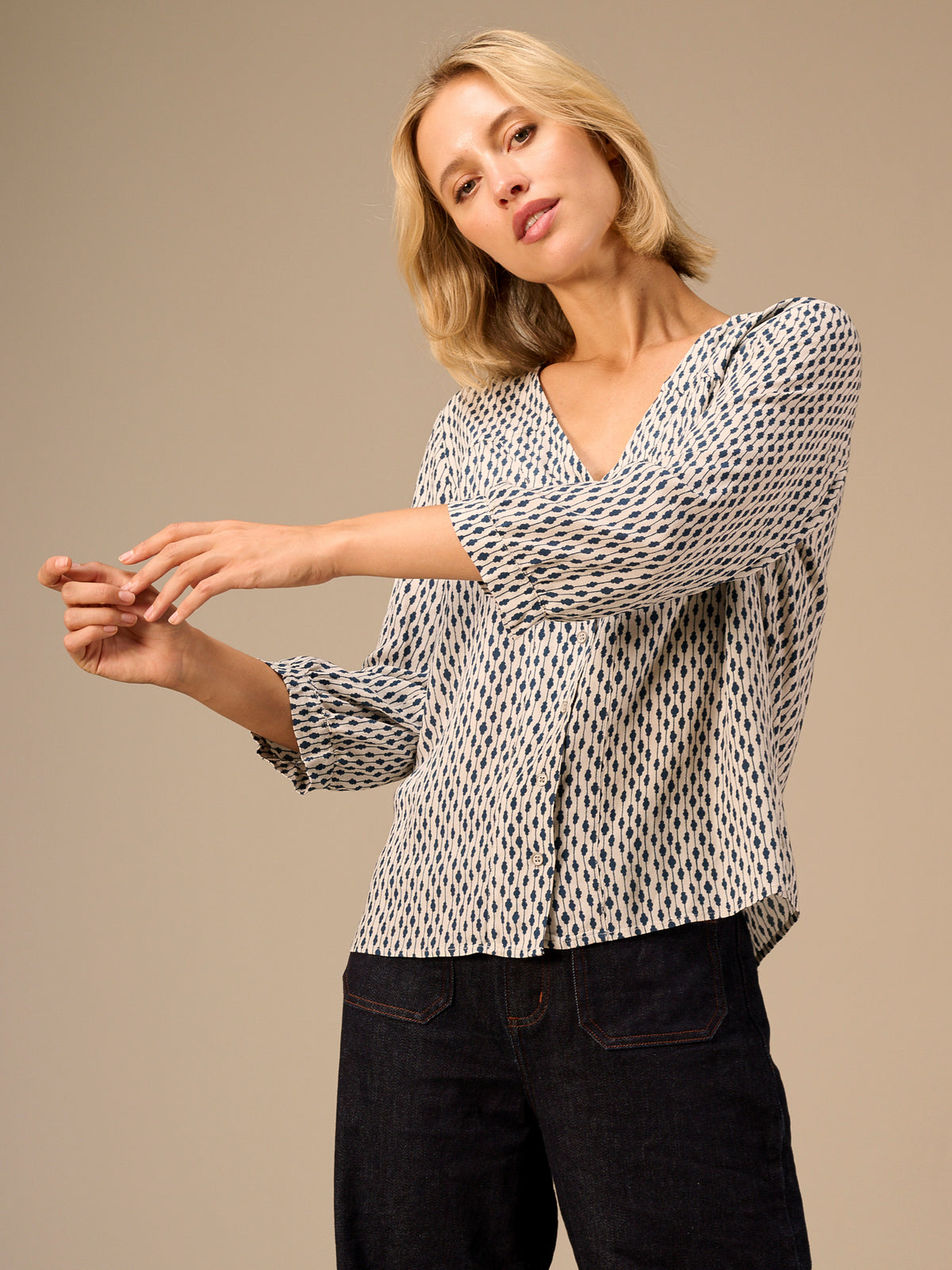 V-neck blouse