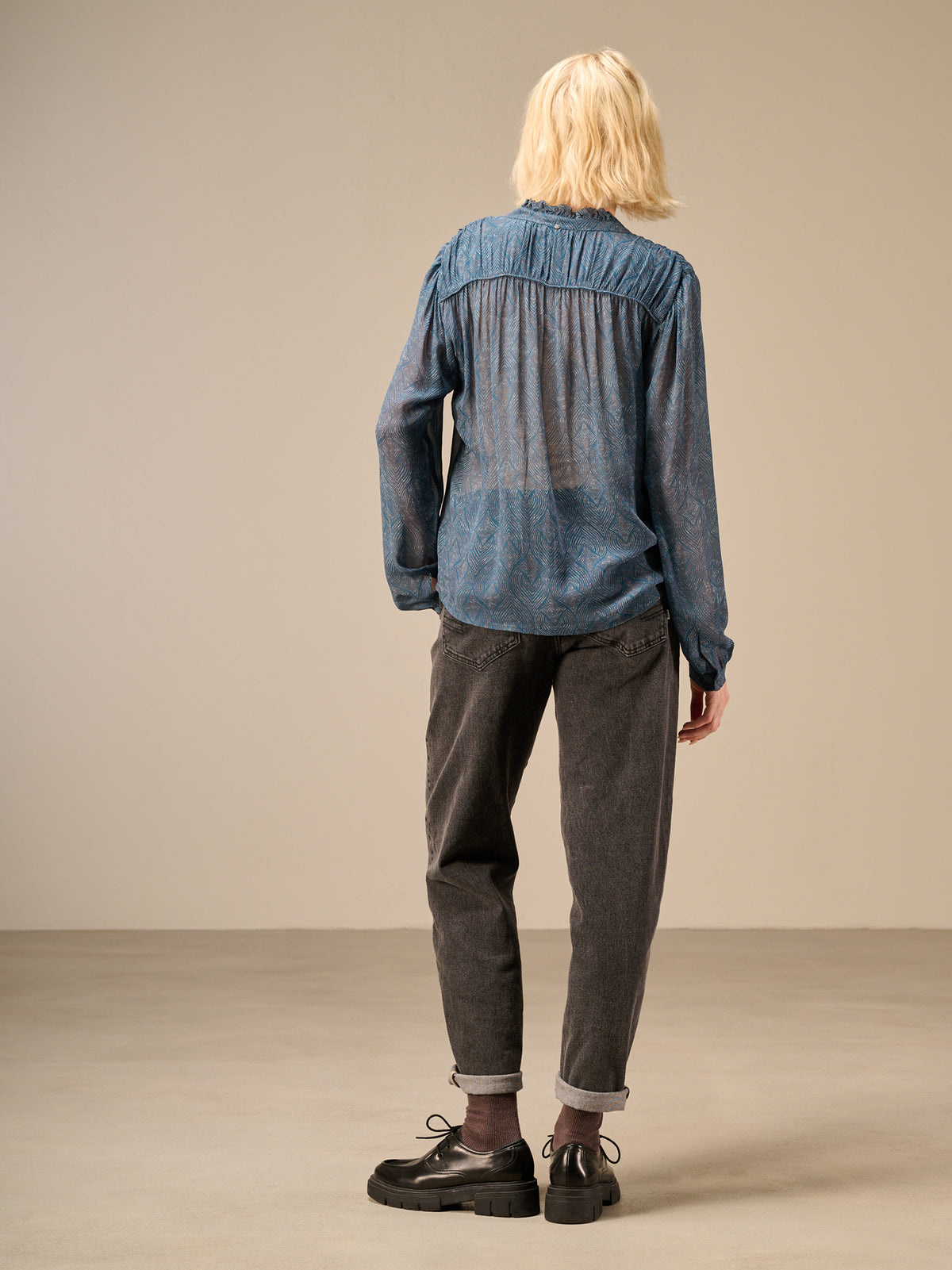 Blouse with ruffle detail