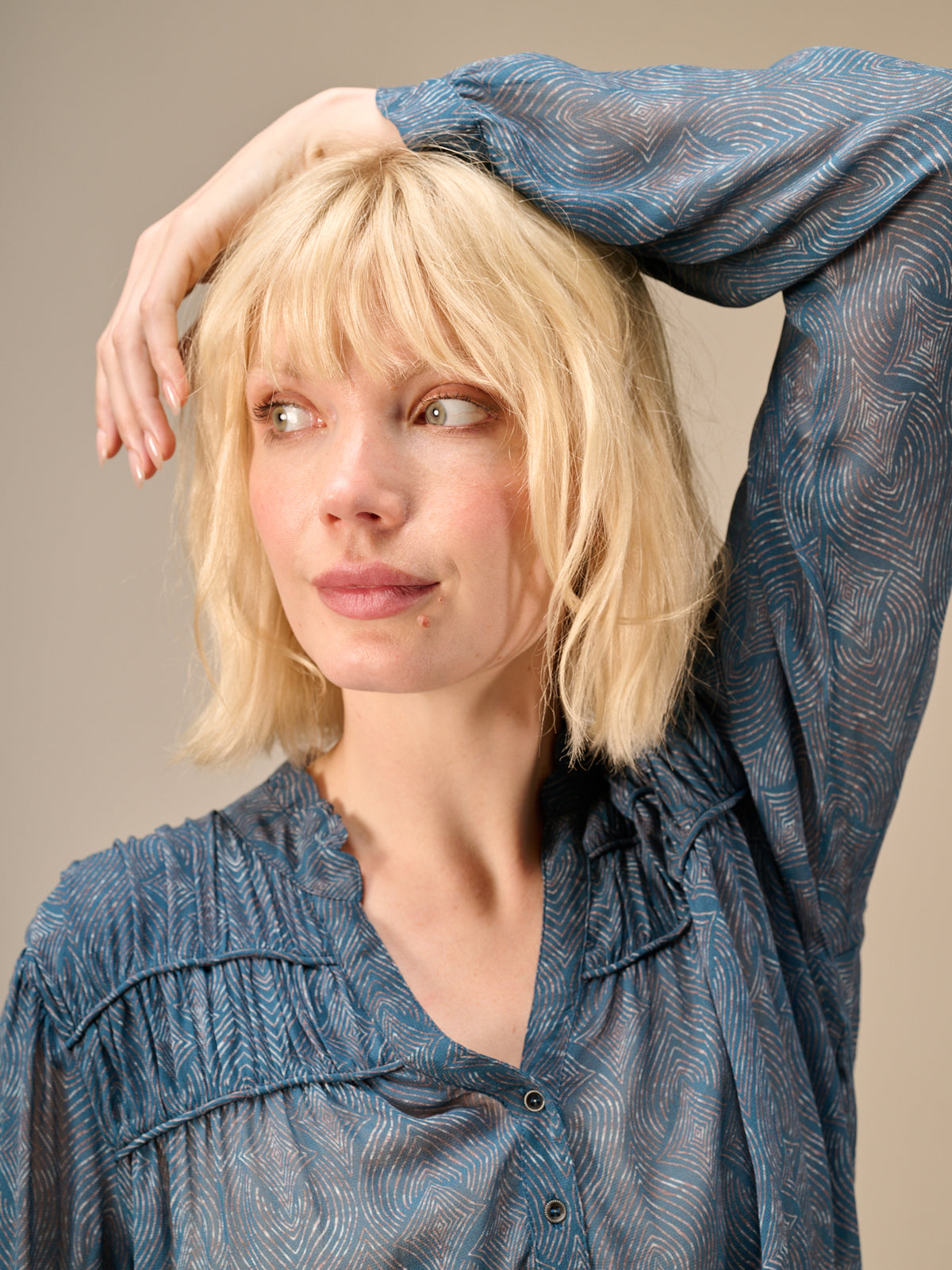 Blouse with ruffle detail