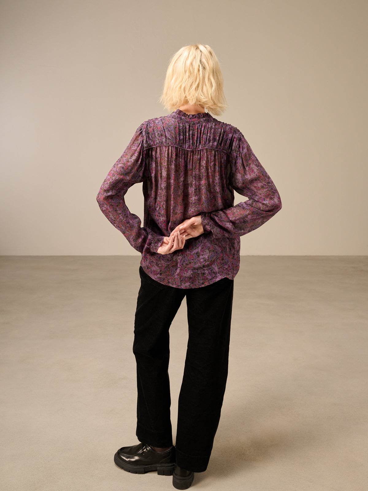 Blouse with ruffle detail