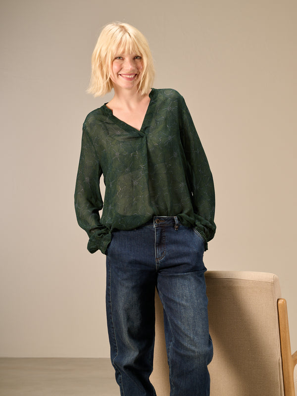 blouse avec col en V