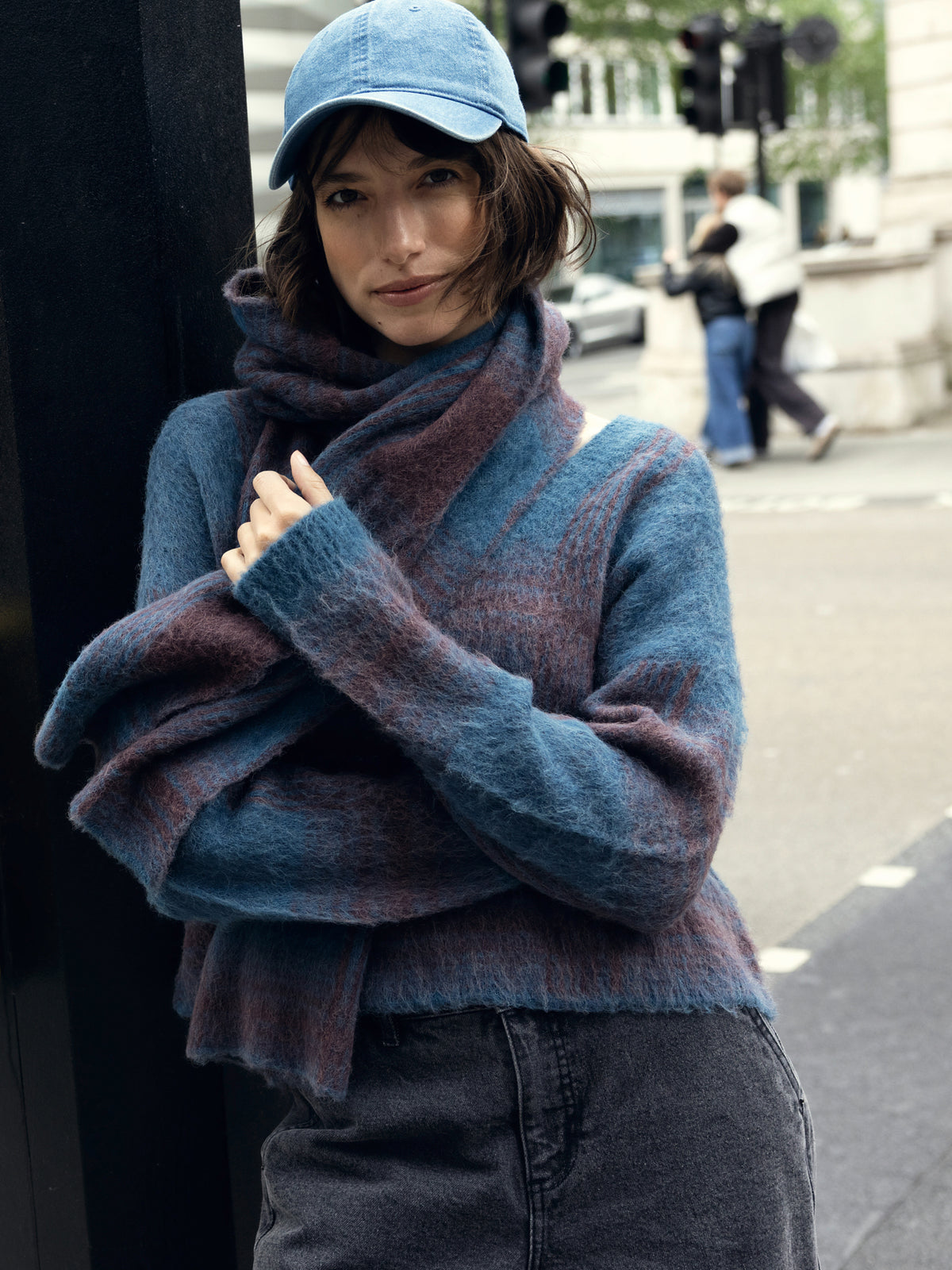 Knitted sweater with wool