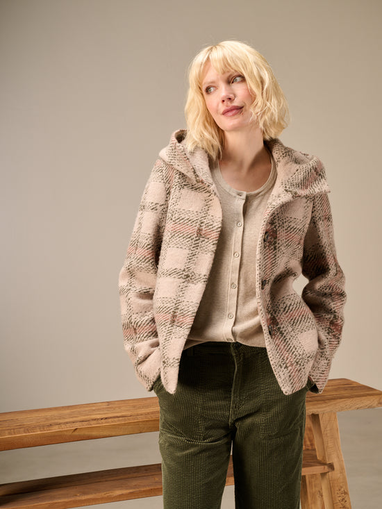 Jacket with check pattern