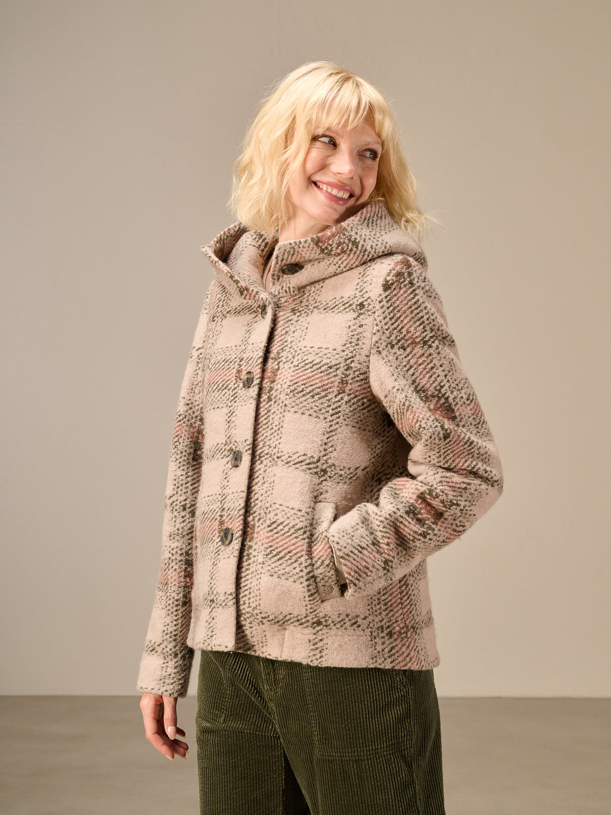 Jacket with check pattern