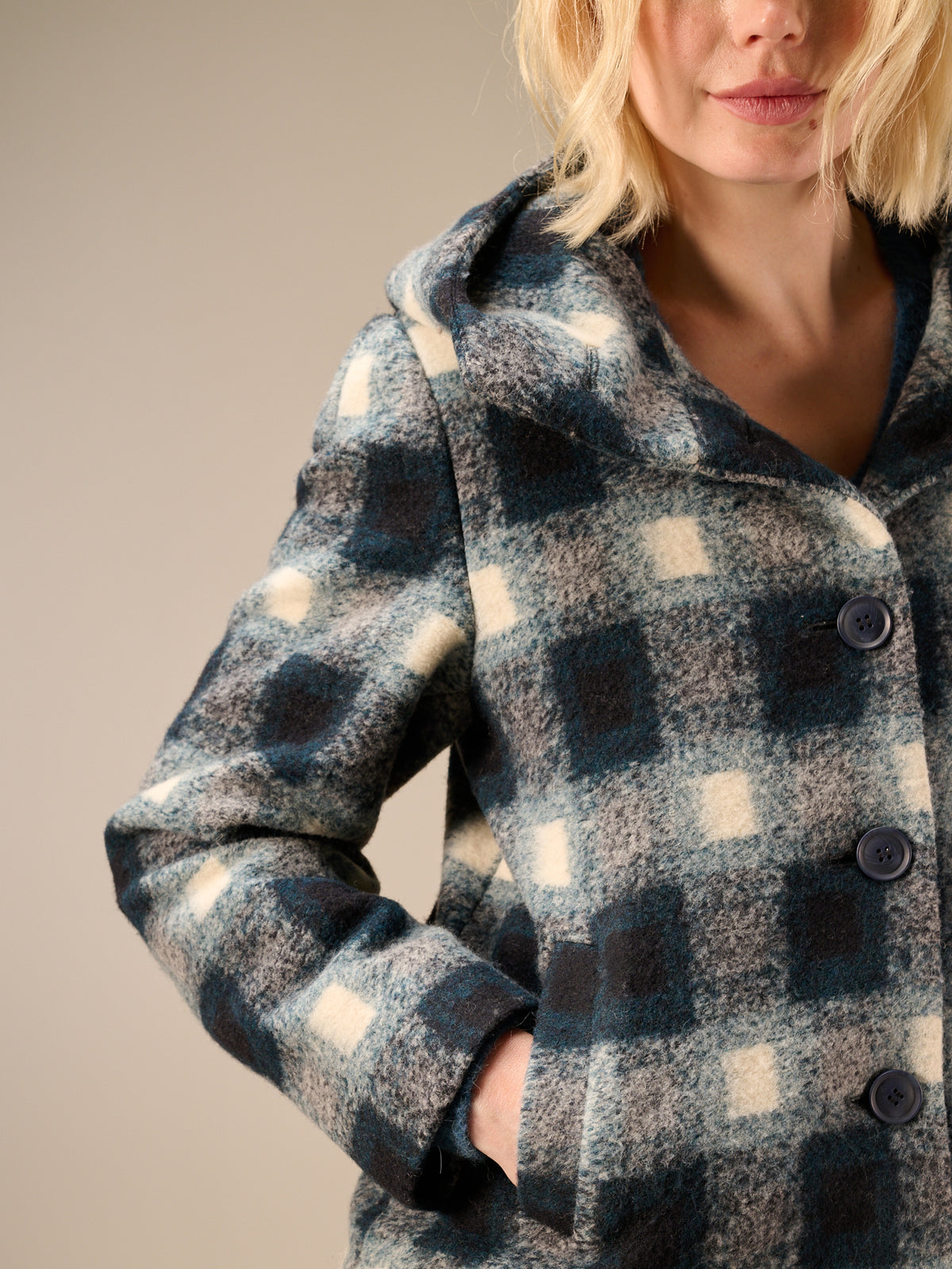 Jacket with check pattern