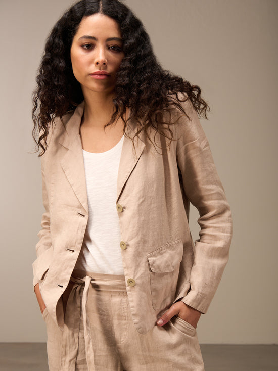 Blazer with linen