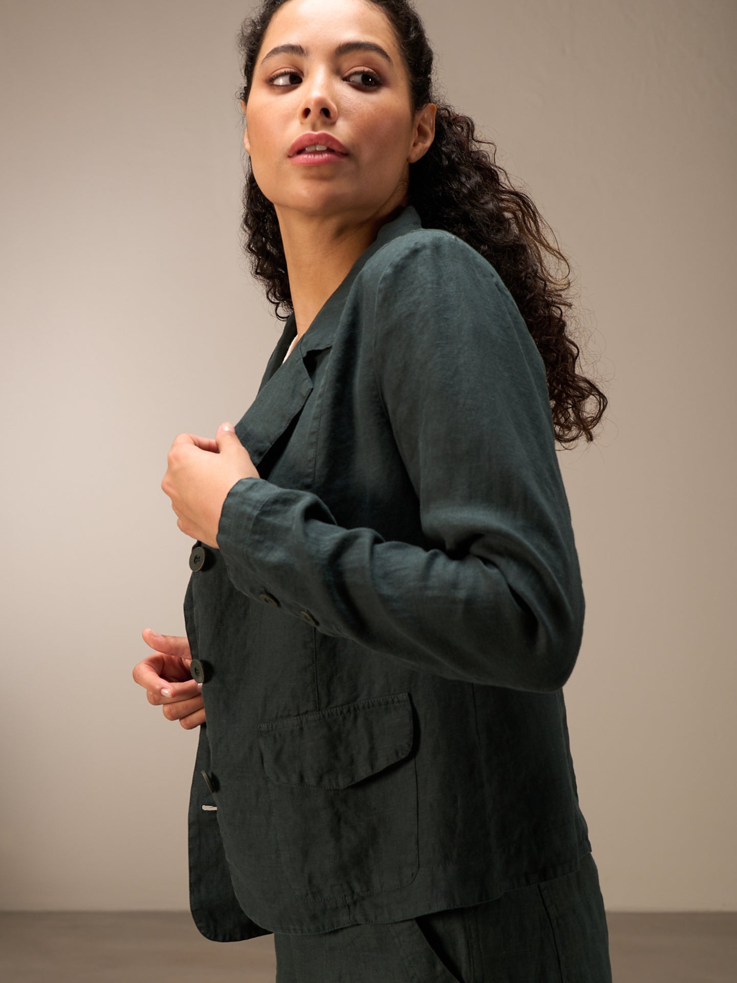 Blazer with linen
