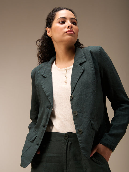 Blazer with linen