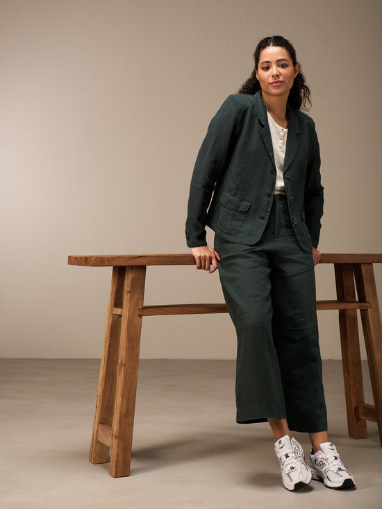 Blazer with linen