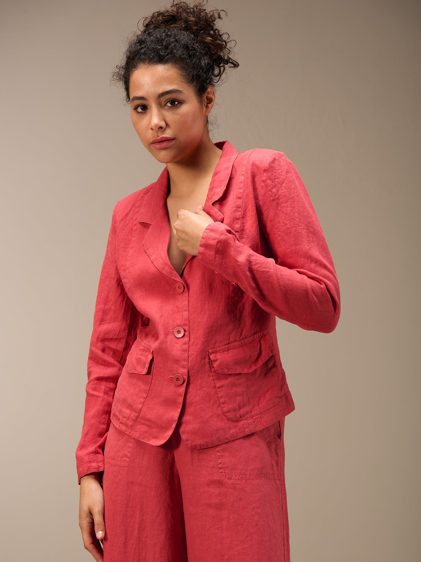 Blazer with linen