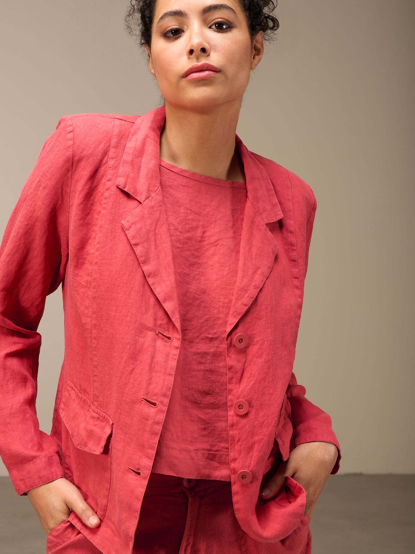 Blazer with linen