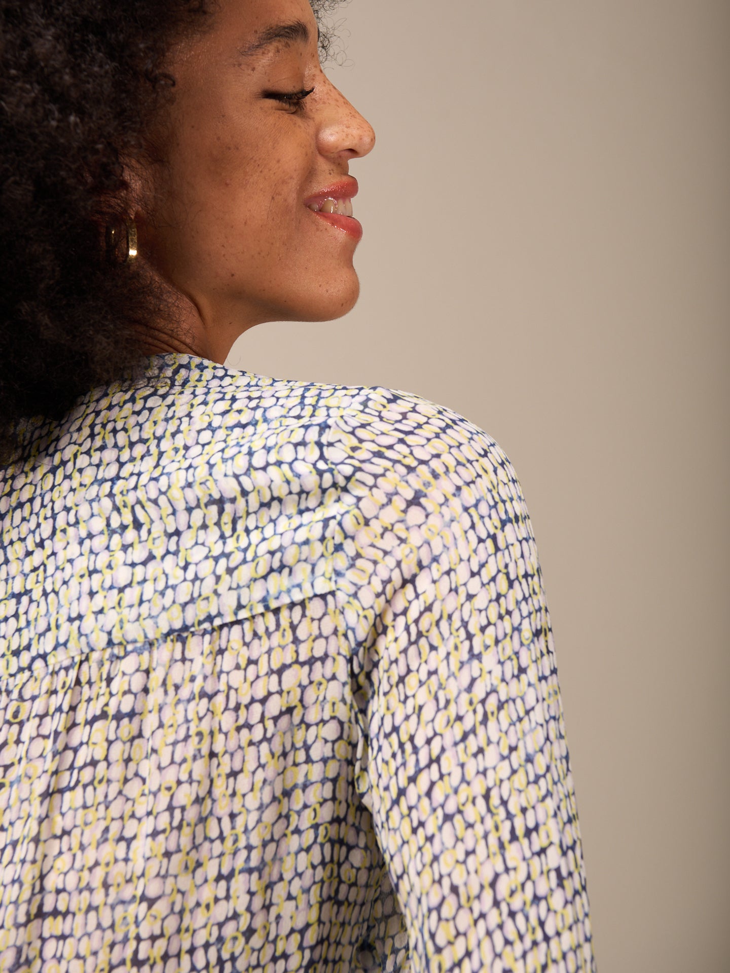 Blouse with button placket