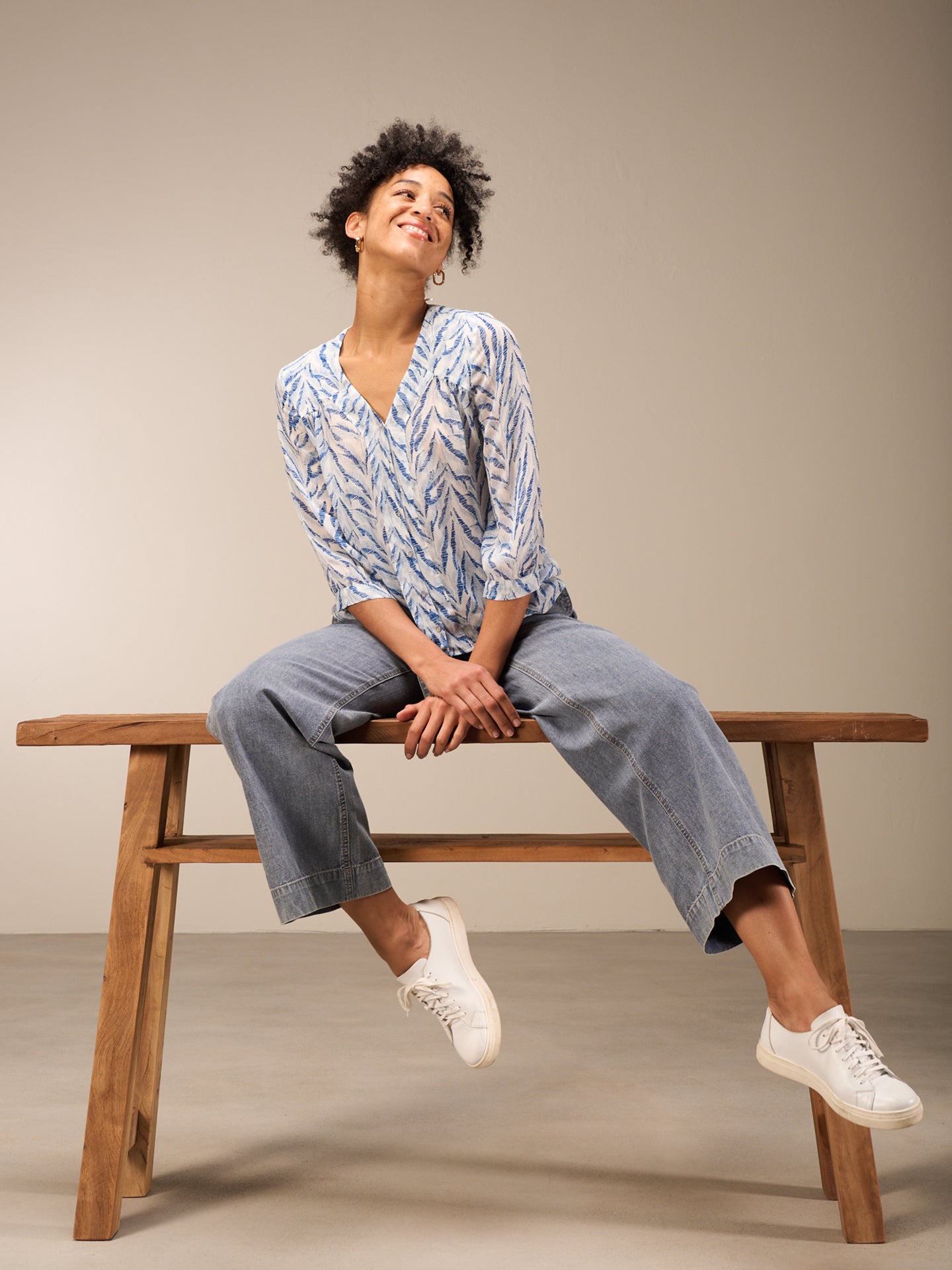 Blouse with button placket