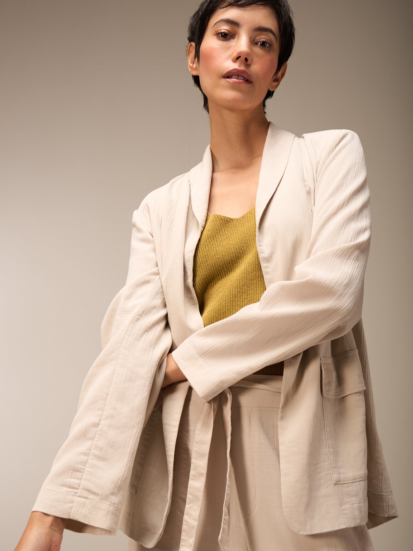 blazer avec col écharpe