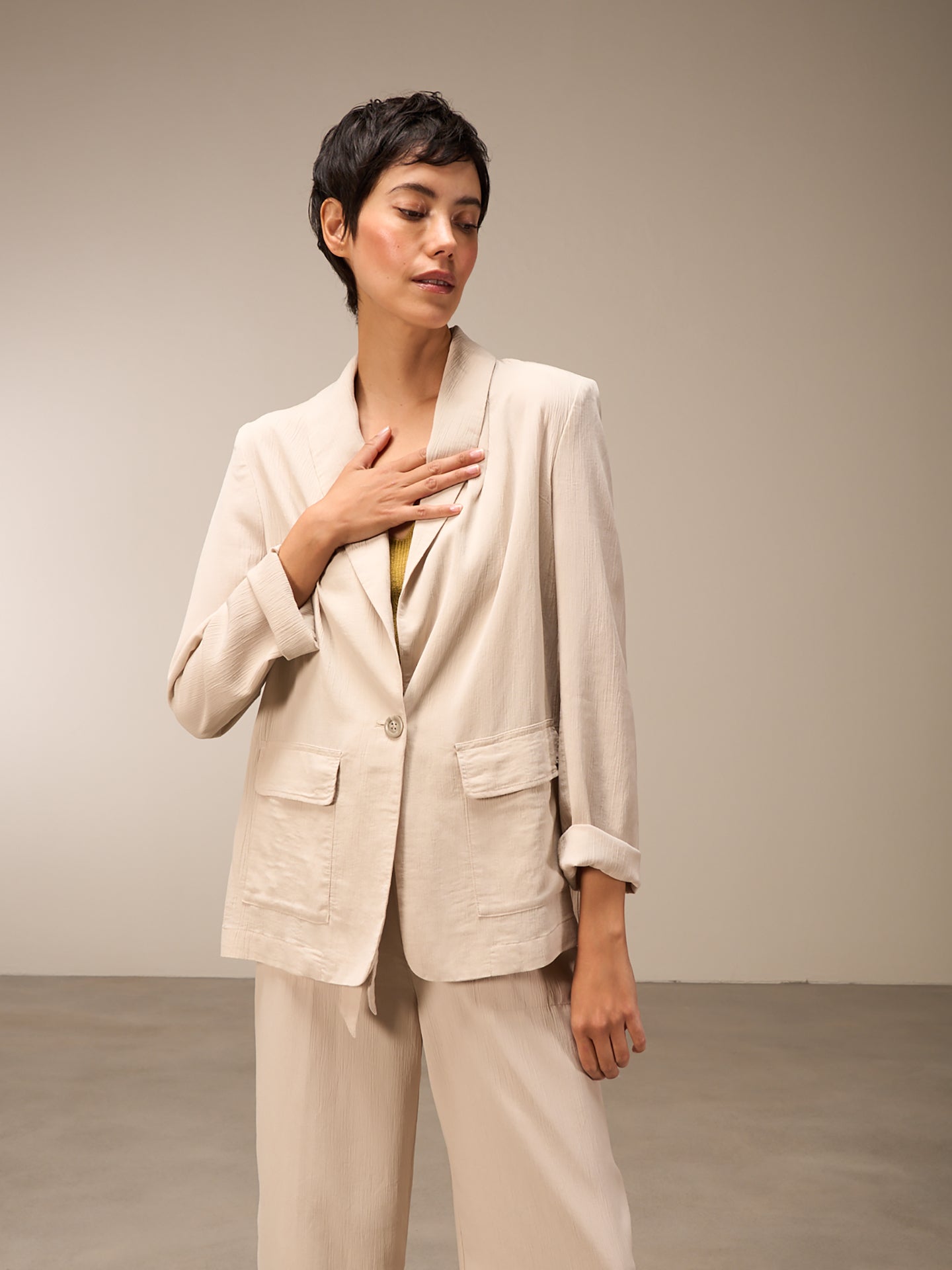 blazer avec col écharpe