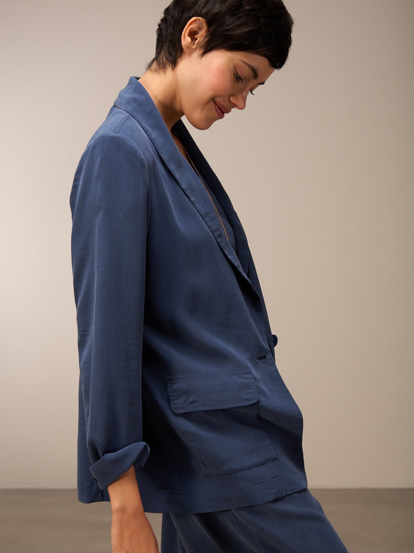 blazer avec col écharpe