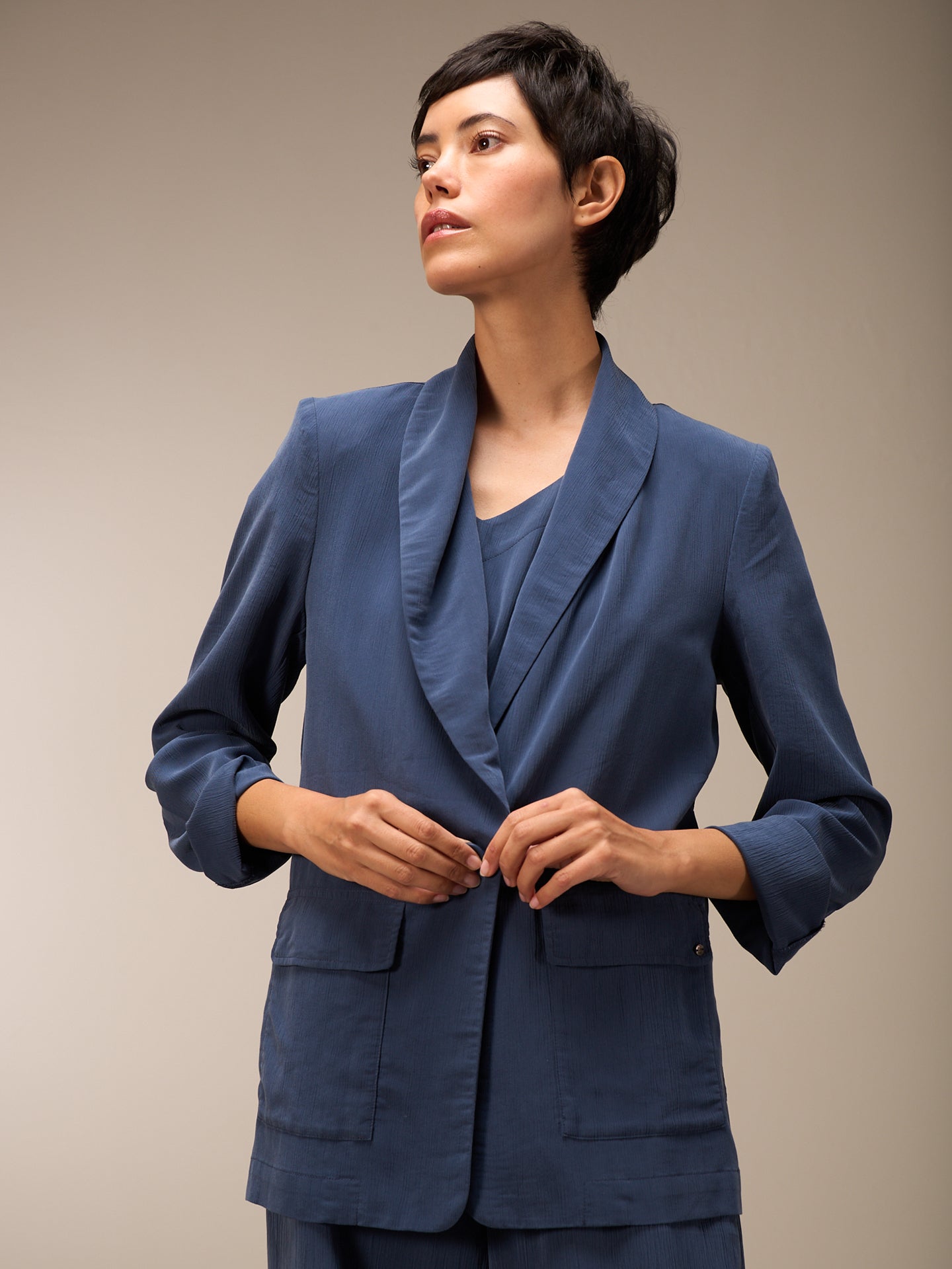 blazer avec col écharpe