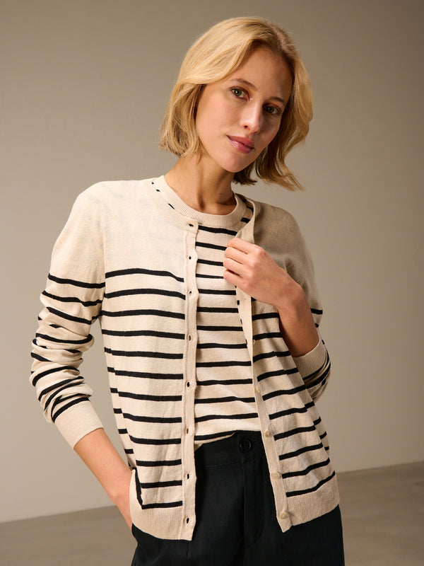 Cardigan with linen
