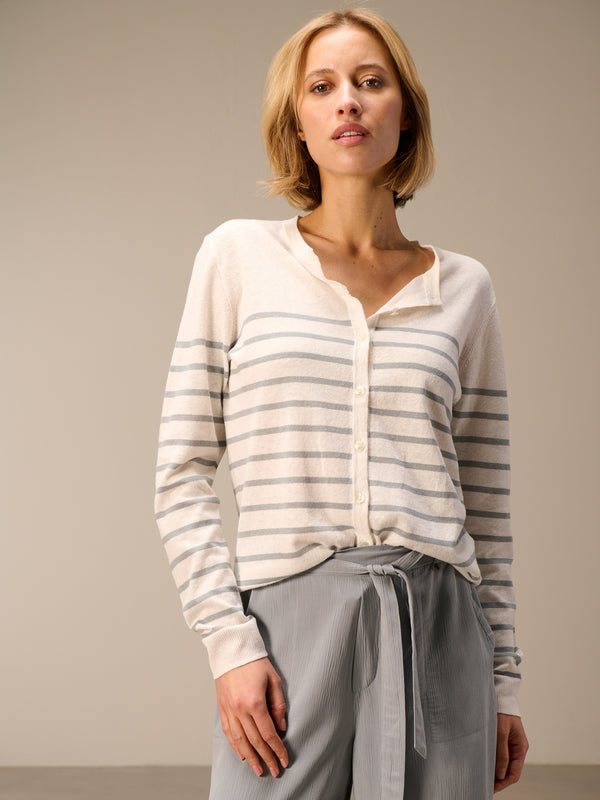 Cardigan with linen