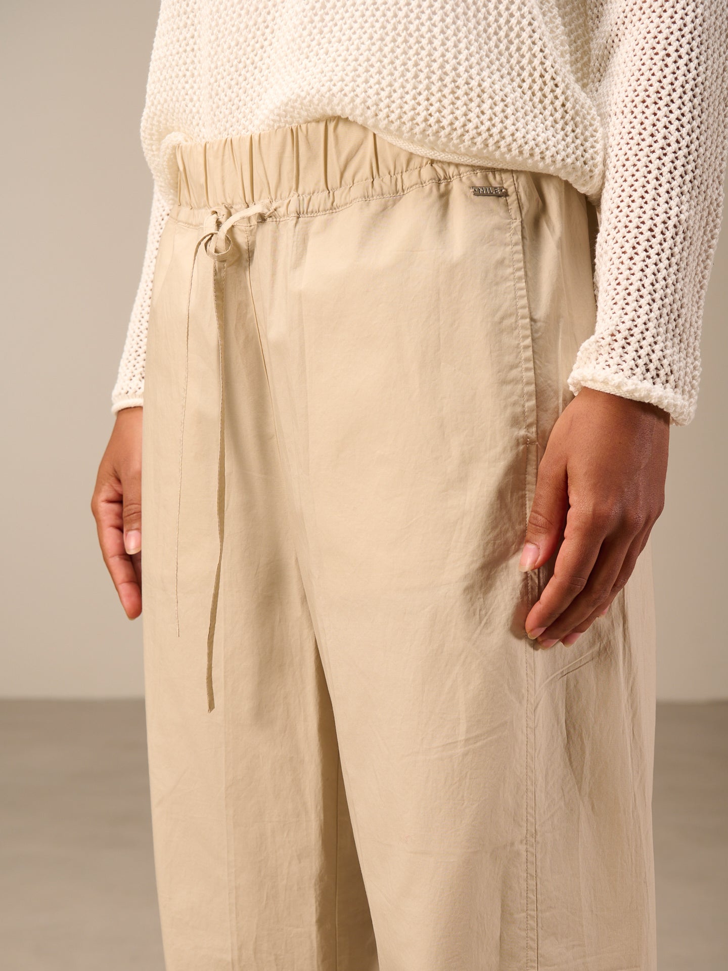 Pants with elastic waistband