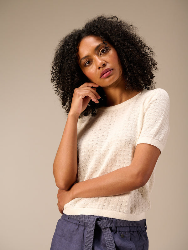Knitted sweater with pattern