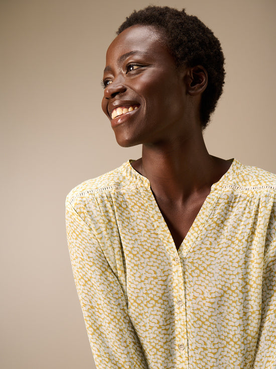 Blouse with button placket