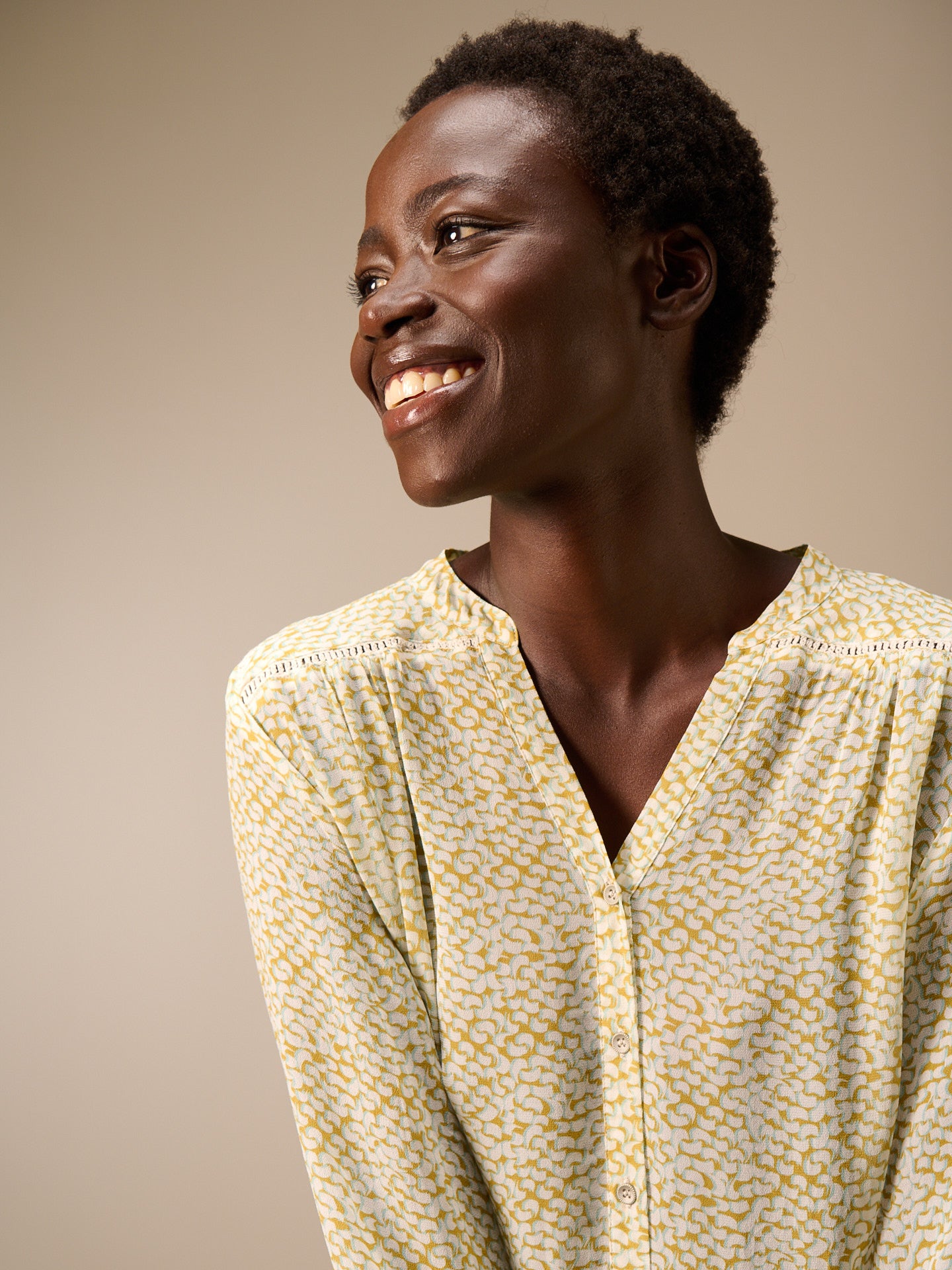 Blouse with button placket
