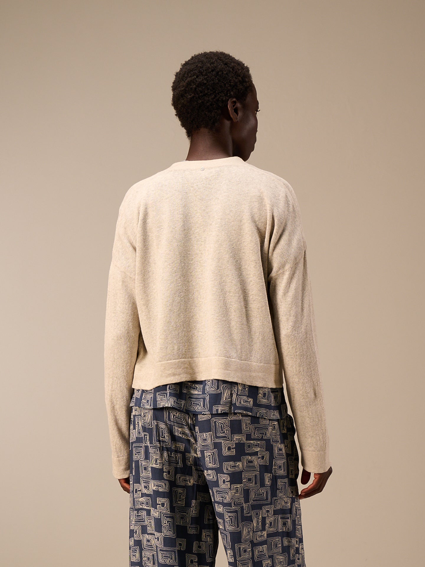 Cardigan with linen