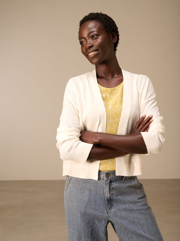 Cardigan with linen