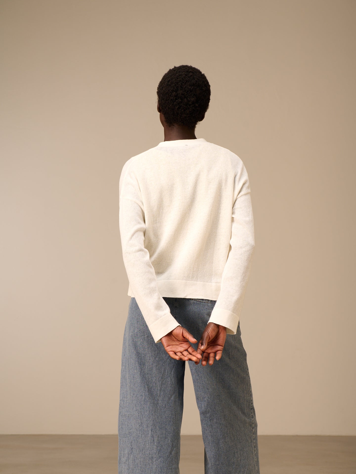 Cardigan with linen