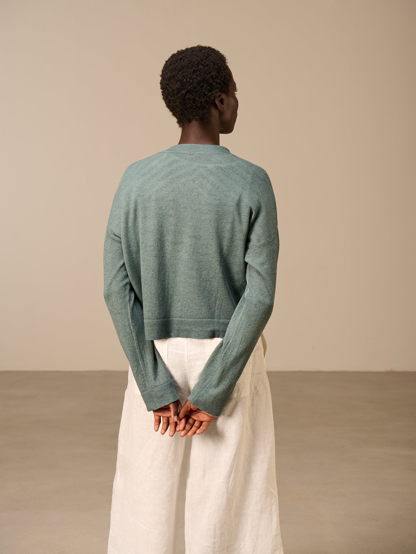 Cardigan with linen