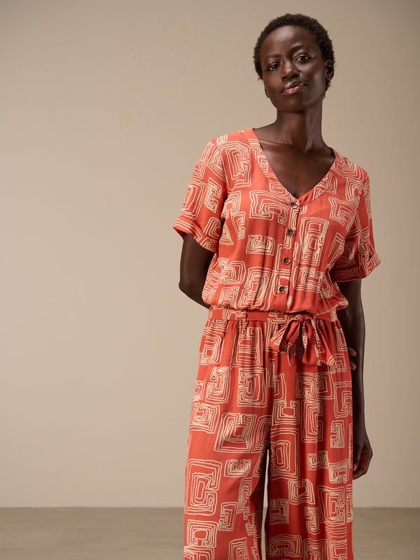 V-neck jumpsuit