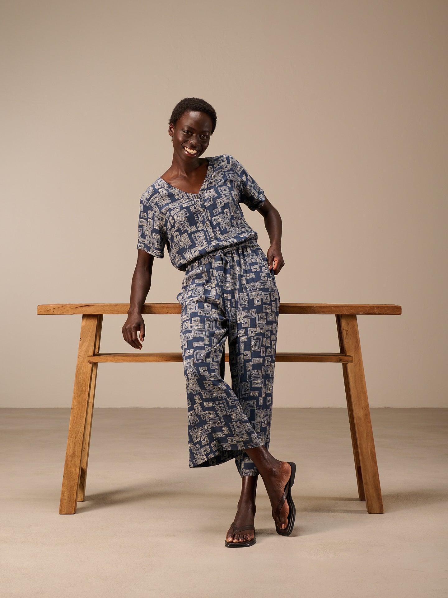 V-neck jumpsuit