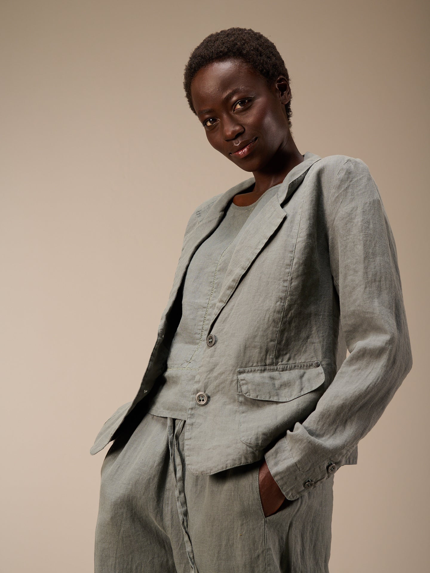 Jacket with notch lapel