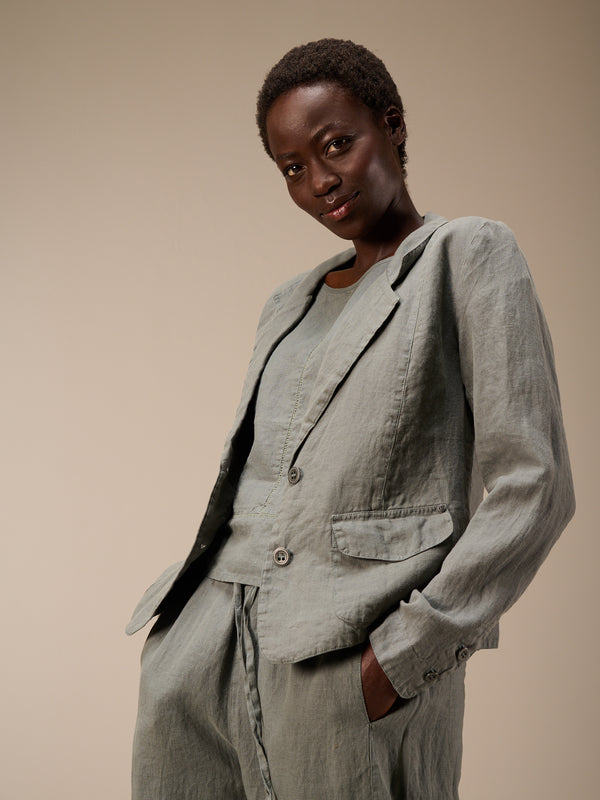 Jacket with notch lapel