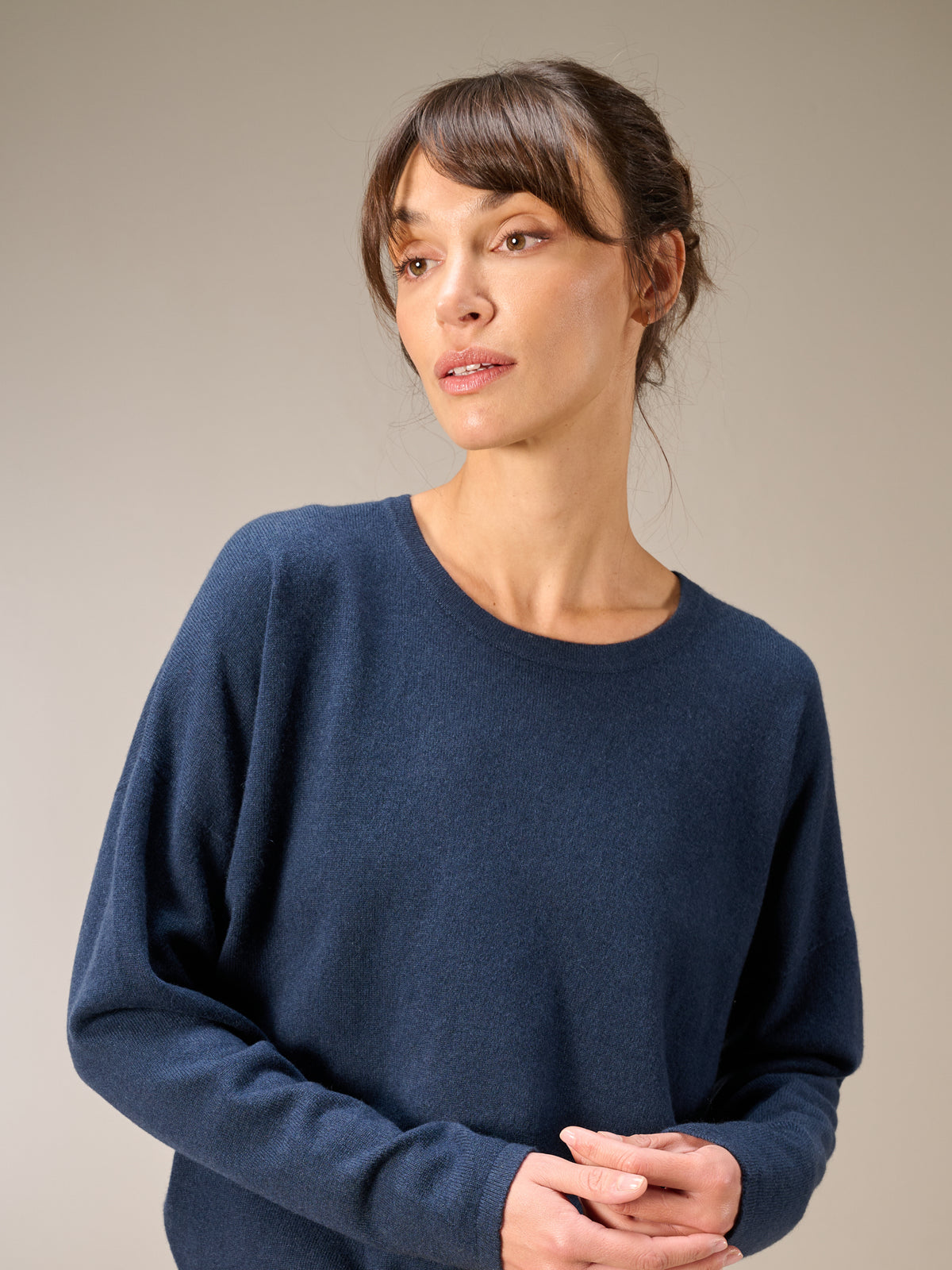 Knitted sweater with cashmere