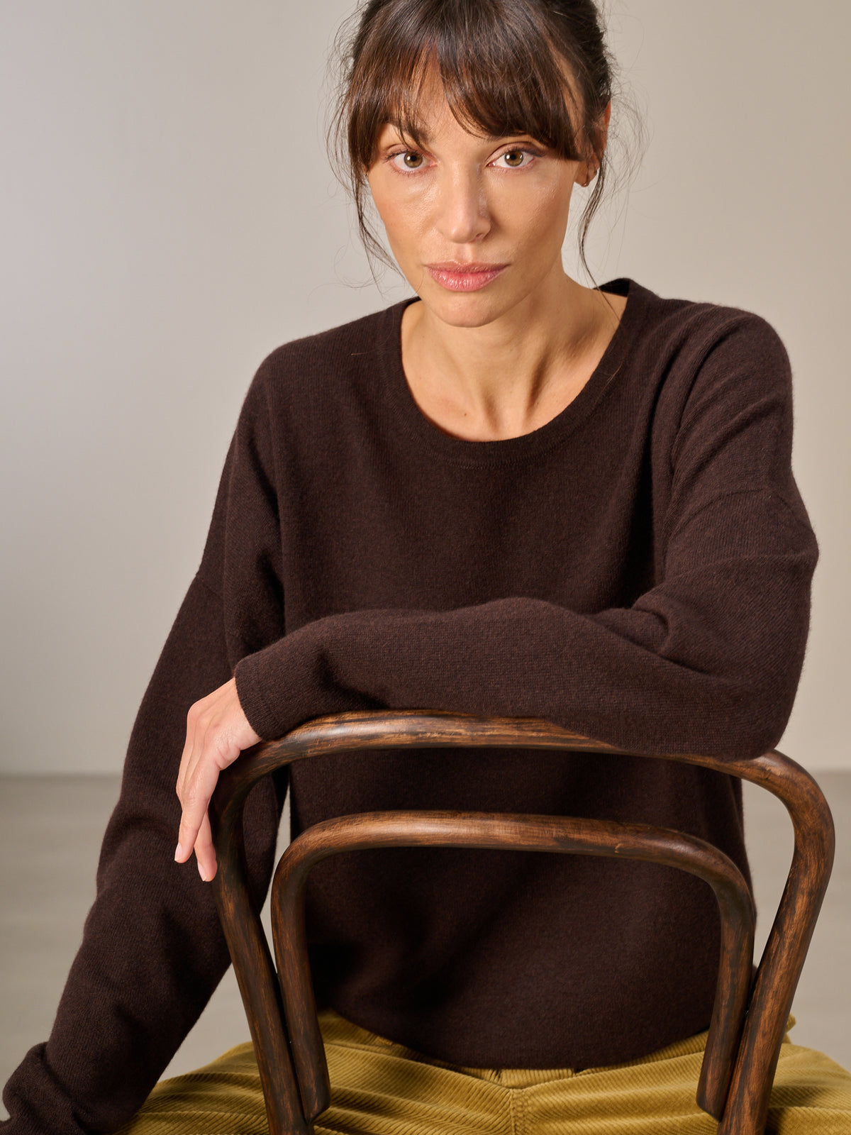 Knitted sweater with cashmere