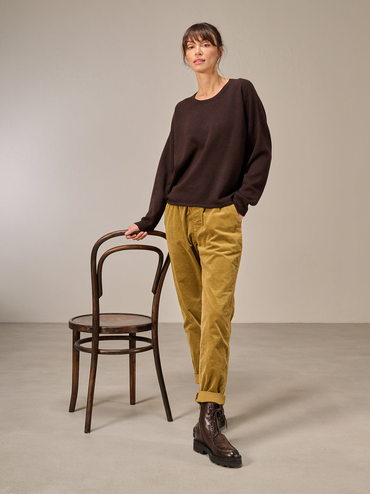 Knitted sweater with cashmere