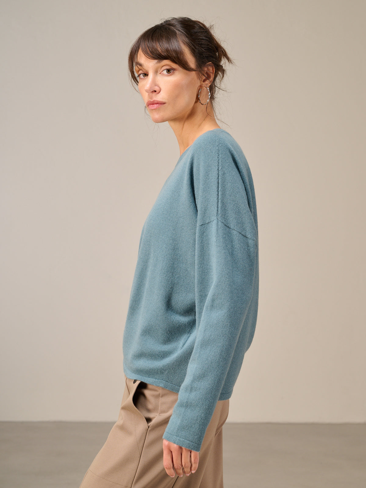 Knitted sweater with cashmere