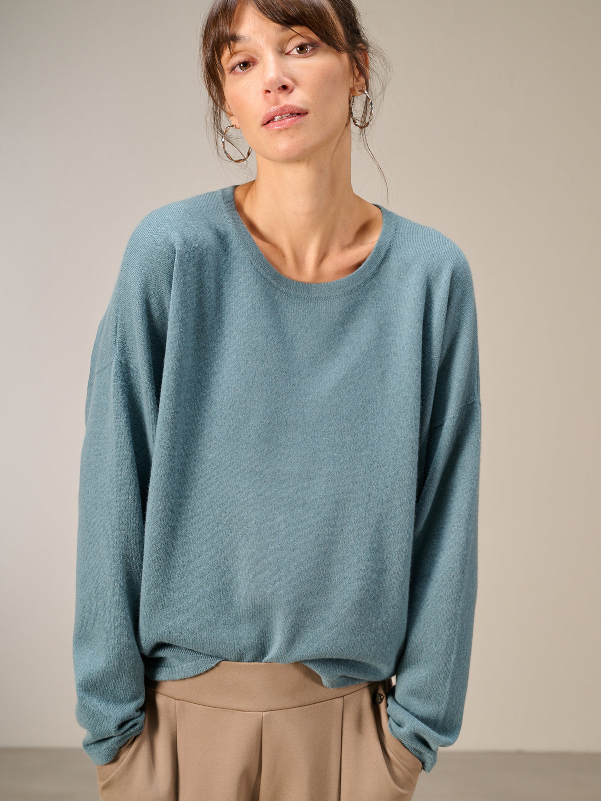 Knitted sweater with cashmere