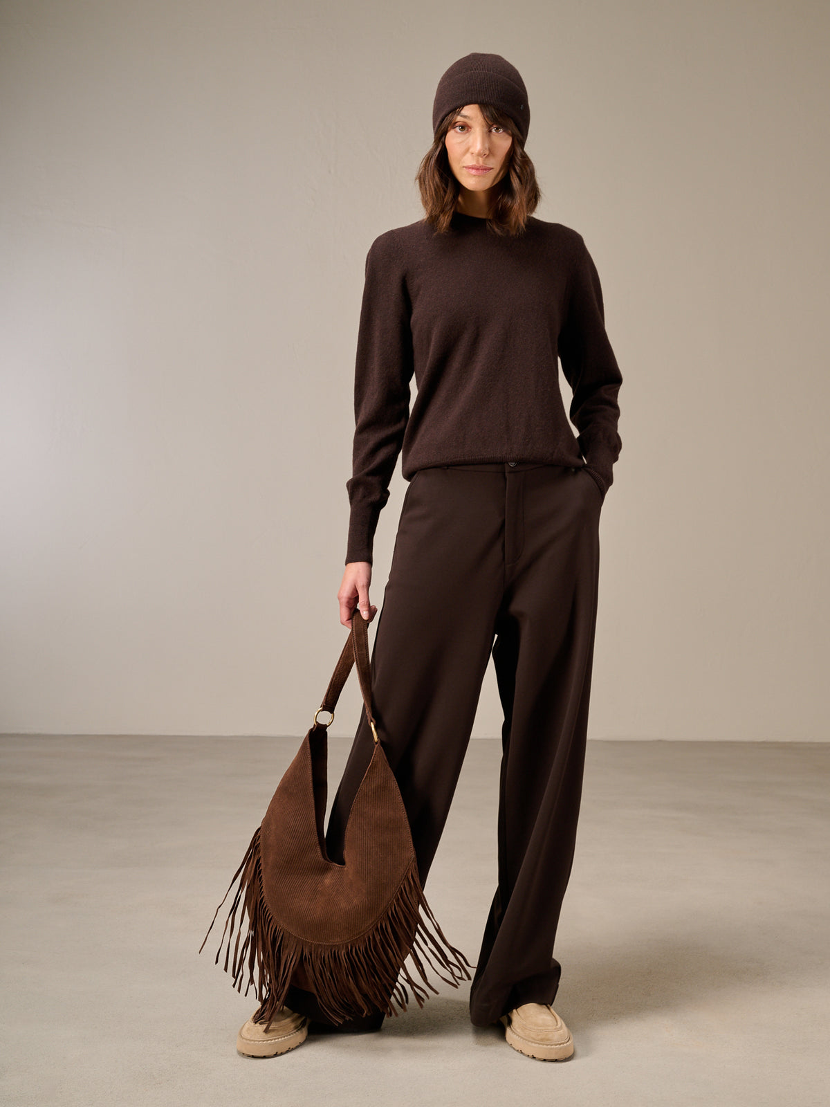 Knitted sweater with cashmere