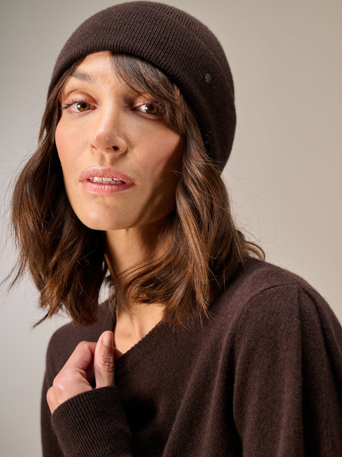 Hat with cashmere
