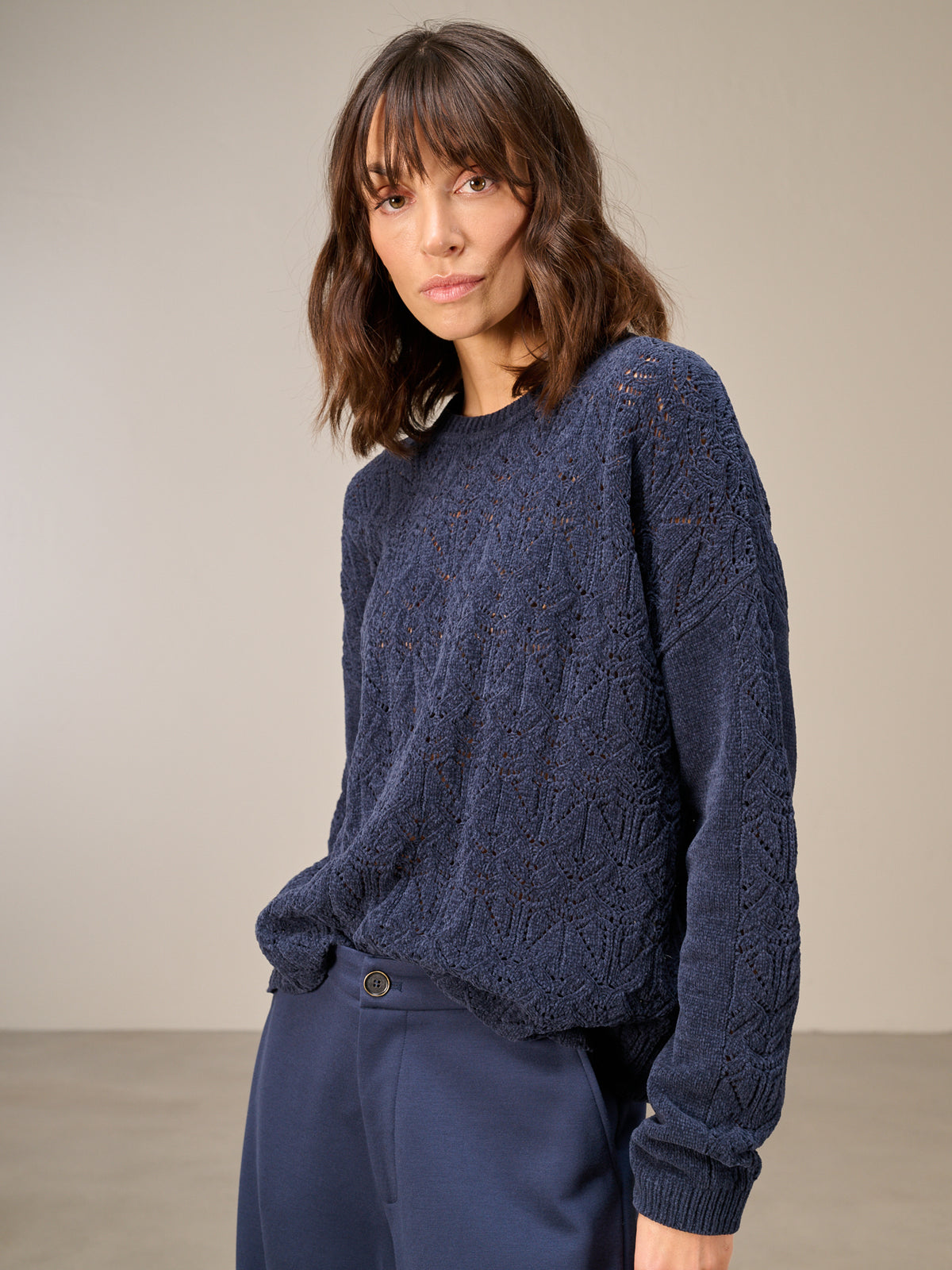 Knitted sweater with pattern