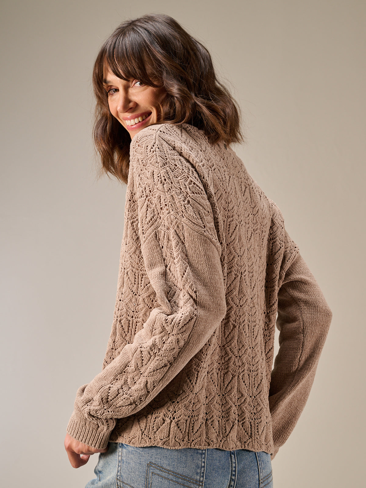 Knitted sweater with pattern