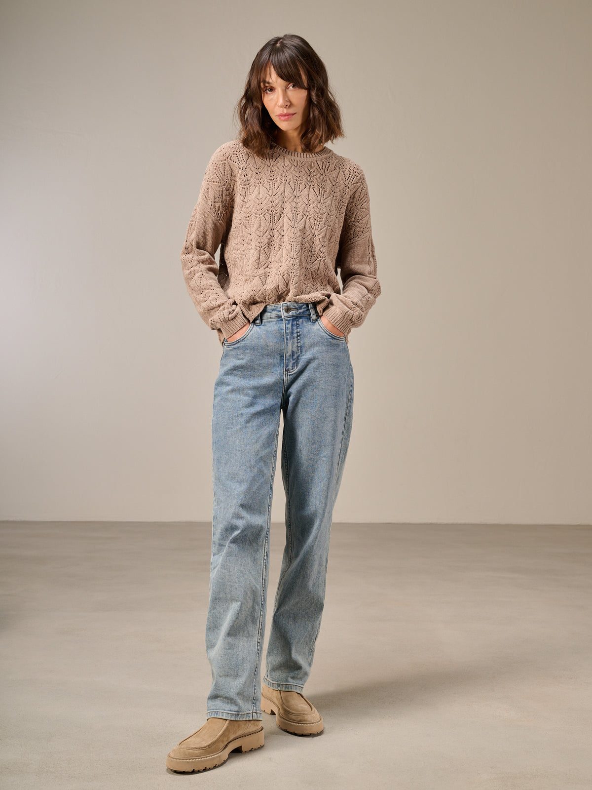 Knitted sweater with pattern