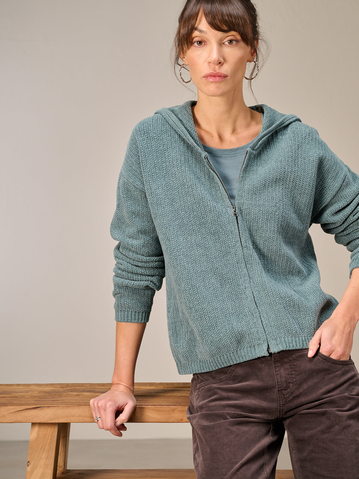Giacca in maglia con zip