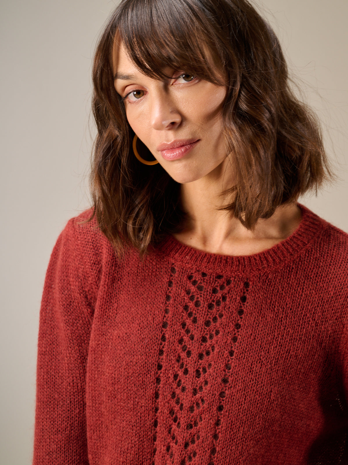 Knitted sweater with pattern